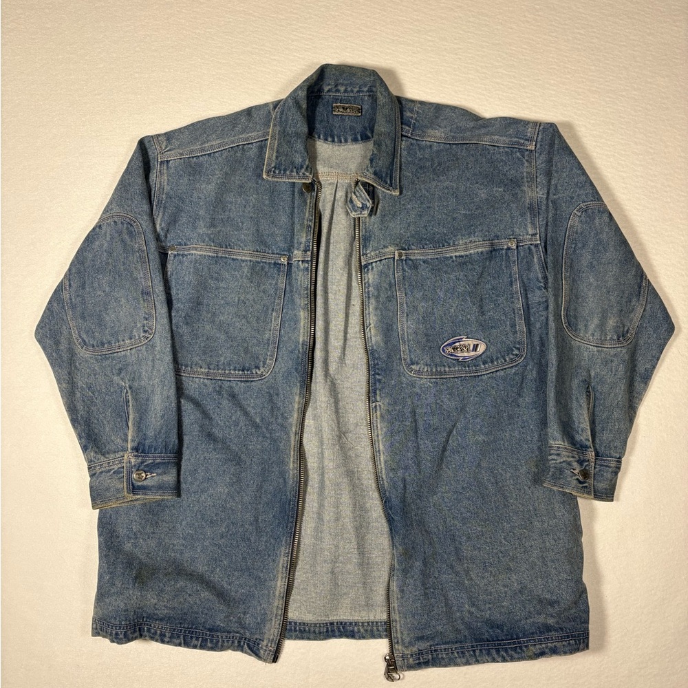 MacGear Men's Light Blue Jean Jacket STREETWEAR VTG Size XL Skater #J0027